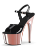 Sandales sexy pour femmes Plate-forme à bout rond en cuir Synthétique en or clair Sandales sexy