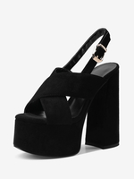 Sandales sexy pour femmes Uede cuir bout ouvert 2 "57" chaussures de sandale à bride arrière