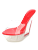 Sandales Sexy Talons Hautes avec Plateforme Transparentes avec Bout Ouvert Bicolores