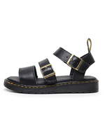 Sandales spartiates plates avec détails en métal pour femmes; bout rond; tige en PU verni noir
