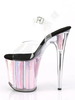 Sandales Synthétique Violet Sandales Toe Transparent Sexy Peep en cuir sexy de talon