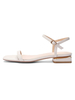 Sandales Talon Ecru Blanc Bout Carré Bout Carré Microfibre Bride Cheville