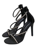 Sandales Talons Hautes Aiguilles en Paillettes Femmes à Cuir Synthétique Avec Bout Ouvert Bicolores Sexy