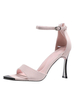 Sandales Talons Hautes Aiguilles Femmes à Cuir Synthétique Avec Bout Ouvert avec Boucles Bicolores Sexy