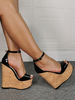 Sandales Talons Hautes Sexy avec Plateforme Femmes à Lacets à Cuir Synthétique Vernis Bicolores avec Bout Ouvert avec Boucles Etés Talons Hautes Sexy