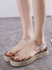 Sandales transparent Gladiator Sandales Synthétique bretelles cheville en cuir Chaussures ouvertes femmes Sandales