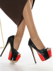 Sandals à talons hauts à talons en cuir PU à talons aiguilles