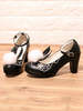 Sangle de cheville Noir Lolita Chaussures Pom Pom Bunny oreille talons Lolita pompes Déguisements Halloween