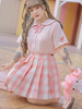 Sanrio Authorized Grande taille Douce Lolita Blouses Peter Pan Manches Courtes Chemise Lolita Rose