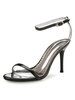 Santals de haut talon noir bout ouvert deux partie cheville Strap Sandal chaussures
