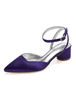 Satin Chaussures Invité De Mariage Pointu Slingbacks Chunky Talon Chaussures De Demoiselle Dhonneur Chaussures De Mariée
