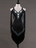 Séduisant costume de danse latine en lycra elasthanne noir unicolore Robe Déguisements Halloween