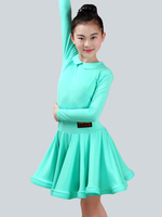 Séduisant costume de danse latine en lycra elasthanne unicolore Robe Déguisements Halloween