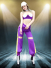 Séduisant costume de danse jazz en fibre polyester en polyester Pourpre Jazz color-block Déguisements Halloween