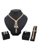 Séduisant ensemble bijoux métallique rhinestone fermoir homard