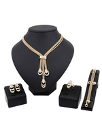 Séduisant ensemble bijoux métallique rhinestone fermoir homard