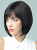 Séduisante perruque de cheveux humains noire coupe Bob dégradé mode