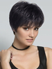 Séduisante perruque de cheveux humains noire coupe boyish dégradé mode