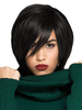 Séduisante perruque de cheveux humains noire coupe boyish dégradé mode