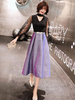 Sequin Prom Dress 2021 Une Ligne Keyhole Neck À Manches Longues Thé Longueur Polka Dot Tulle Formelle Robes De Soirée