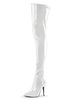 Sexy Bottes À Talons Hauts Bout Pointu Zipper Paillettes Talon Aiguille Rave Club Blanc Cuissardes Bottes