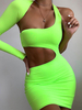 Sexy Club robe Cut Out une épaule Femmes Robe moulante