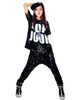 Sexy costume de danse hip-hop en polyester Noir Imprimé lettres vêtements journaliers hip hop Pantalons En fibre polyester Déguisements Halloween
