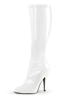 Sexy Haut Bottes à talon bout pointu Paillettes talon aiguille Rave club blanc Cuissardes