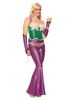 Sexy Mermaid Costume Purple femmes bretelles Shiny Fishtail Pants Set 3 pièces Déguisements Halloween
