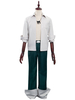 Shaman King Yoh Asakura Cosplay Cosplay Complet Set Blanc Court De Chemise longue Pantalon long Collier Collier 4 pièces Ensemble