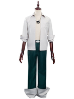 Shaman King Yoh Asakura Cosplay Cosplay Complet Set Blanc Court De Chemise longue Pantalon long Collier Collier 4 pièces Ensemble