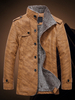 Shearling Overcoat Hommes Stand Col Court Veste Coton Gris Hiver Pardessus Coton