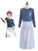 Shokugeki no Soma Shokugeki no Soma en coton mélangé T-shirt Ensemble Animé japonaise bleue Déguisements Halloween