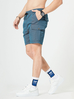 Short bleu foncé Homme élastique Taret Été Causal Bleu style de plage