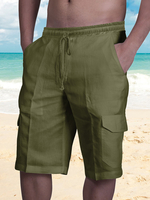 Short cargo de plage pour homme taille élastique short dété léger avec poches