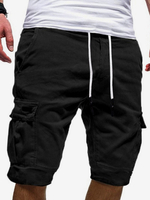Short cargo pour homme avec cordon de serrage à la taille et poches pour lété