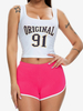 Short de Sport Femme Polyester Décontracté