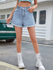 Short Pour Femme Boutons Denim Académique
