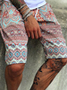 Short pour homme imprimé taille élastique automne Street Wear Short rouge pour homme