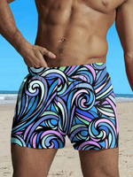 Short pour homme imprimé taille élastique Summer Beach Short bleu ciel clair pour homme