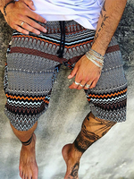 Short pour homme imprimé taille élastique Summer Street Wear Short marron foncé pour homme