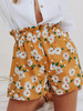Shorts Courts en Mousselines Imprimés Florales Coupe Cintrée Elastique Bicolores Shorts Sexy Eté