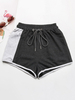Shorts Courts Femme Coupe Cintrée Bicolores à Lacets Elastique Shorts Sexy