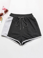 Shorts Courts Femme Coupe Cintrée Bicolores à Lacets Elastique Shorts Sexy