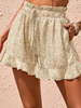 Shorts Femme Coupe Cintrée à Lacets avec Poches Unicolore