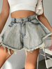 Shorts Pour Femme Frange Denim Cowboy
