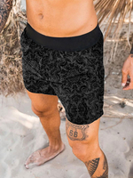 Shorts pour hommes imprimés automne Street Wear Shorts noirs pour hommes
