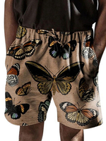 Shorts pour hommes imprimés taille élastique Summer Beach Shorts kaki pour hommes