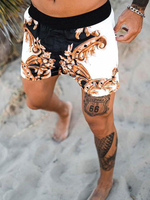 Shorts pour hommes imprimés taille élastique Summer Street Wear Shorts blancs pour hommes
