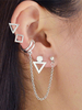 Silver Ear Cuffs Set Chain Triangle géométrique Femmes Bijoux
